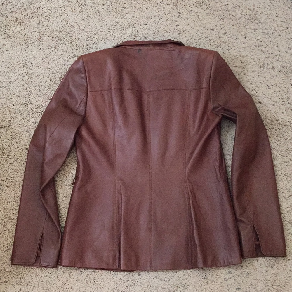 Dana Buchman “Coffee Bean” Leather Jacket - Picture 6 of 11